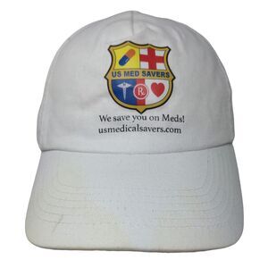 US Med Savers Slideback Hat White One Size Adjustable Vented Hole Promotique
